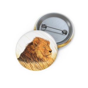 Lion Pin, Button, Lion Button Set, Lapel Pin, Hat Pin, Enamel Pins, Lapel Pins, Funny Pin