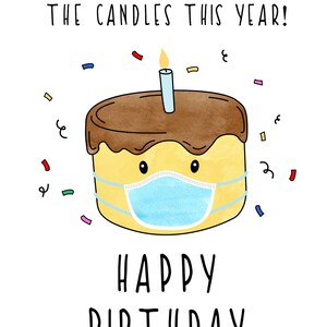Birthday Cake Card, Quarantine Birthday Card, Downloadable Birthday ...
