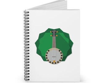 Banjo  Notebook -  Banjo Journal - Ruled Line Pages - Gift Idea - Gratitude Journal - Memory Book - Diary - Spiral Notebook