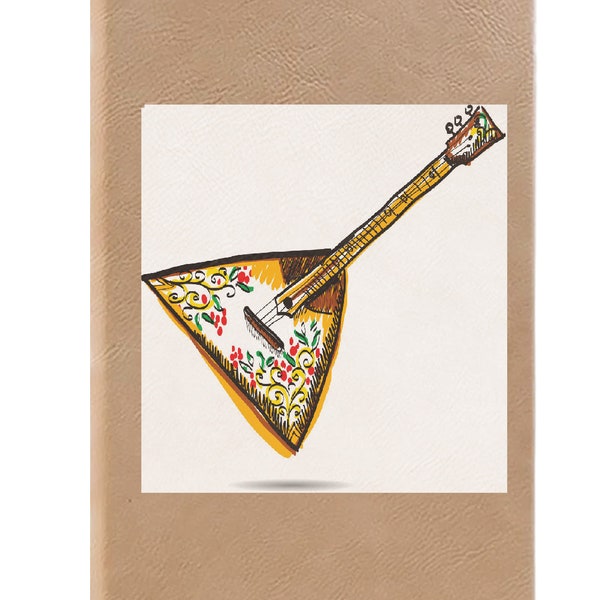 Russian Balalaika Notebook, Russian Balalaika Journal, Ruled Line Pages, Gift Idea, Gratitude Journal, Memory Book, Leatherette Journal