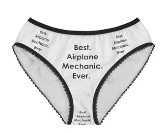 Airplane Mechanic Panties, Airplane Mechanic Underwear, Briefs, Cotton Briefs, Funny Underwear, Panties For Women
