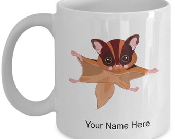 Tazza personalizzata con scoiattolo volante, tazza da caffè con scoiattolo volante, idea regalo con scoiattolo volante