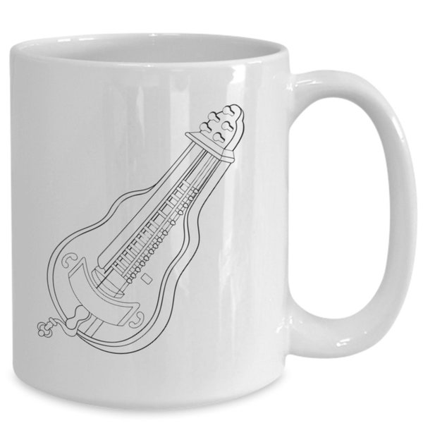 Hurdy gurdy mug, hurdy gurdy coffee cup, hurdy gurdy kitchen decor, funny mug, gift idea