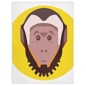Capuchin Monkey Blanket, Capuchin Monkey Lover Gift, Fleece Blanket, Gifts, Personalized Blanket