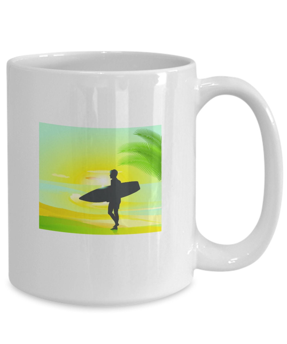 Surfing mug surfing coffee cup surfing kitchen decorfunny | Etsy