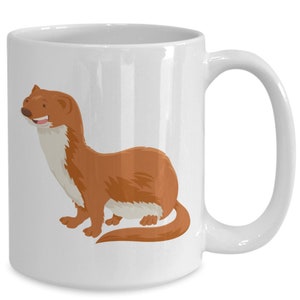 Weasel cartoon animal character mug, Weasel cartoon animal character coffee cup, Weasel cartoon animal character kitchen decor, Funny mug