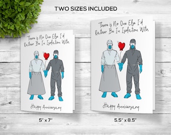 Quarantine Anniversary Card, Funny Anniversary Card, Downloadable Anniversary Card, Anniversary Card, Card For Husband, Card For Wife