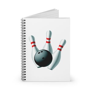 Cahier de bowling - Journal de bowling - Pages lignées - Idée cadeau - Journal de gratitude - Livre de mémoire - Journal - Cahier à spirale