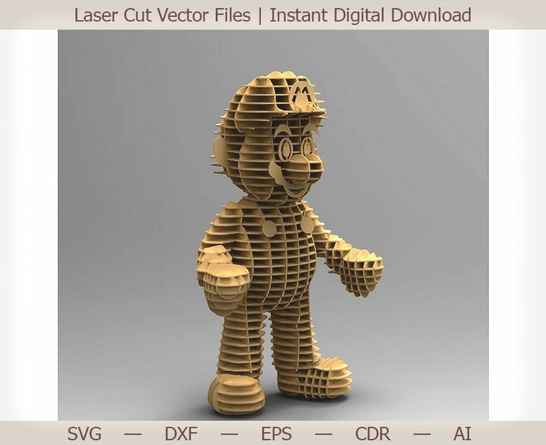 Mario. Laser Cut Vector Laser Cut Files Lasercut Laser Etsy