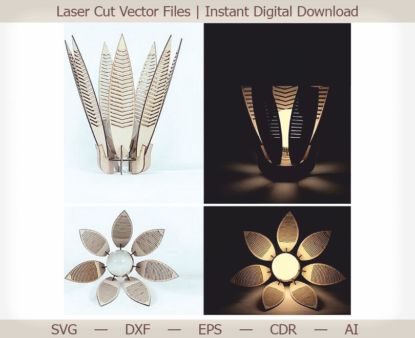 Lampe. Vecteur de coupe laser, fichiers découpés au laser, puzzle 3d, lasercut, plan vectoriel pour cnc, fichiers cnc dxf, vector glowforge, puzzle dxf