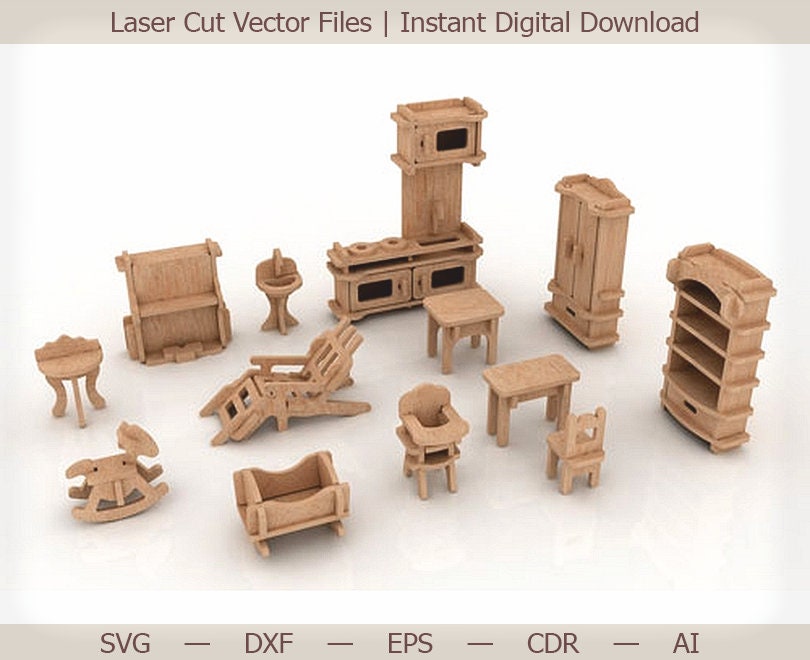 Furniture for house. Laser cut file laser cut cnc patterns Etsy