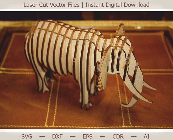 Download Elephant Laser Cut Files Vector Model Laser Cut Template Etsy