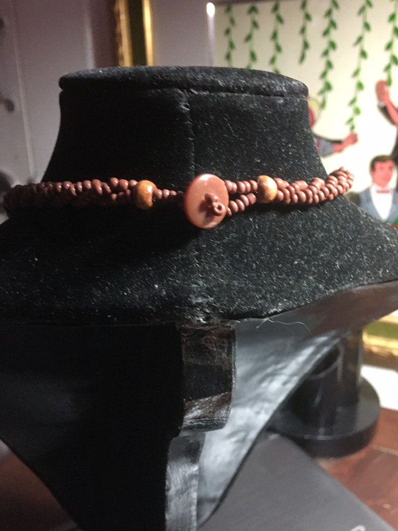 Necklace Beaded Pendant Necklace in brown