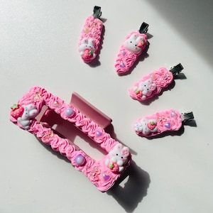 Pink Kawaii Bunny Hair Clip Set