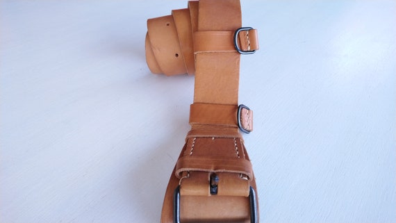 Leather Army Belt / Original Yugoslav Army Belt /