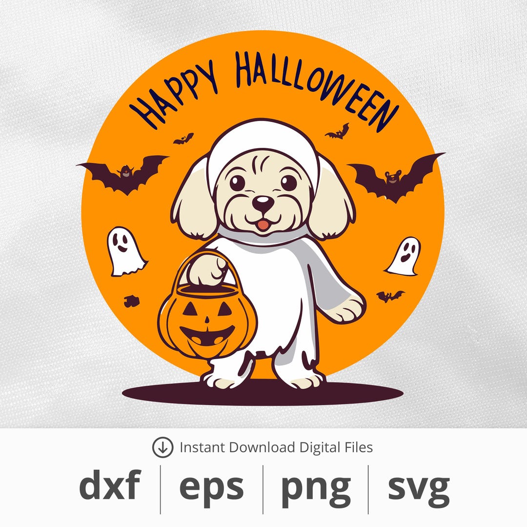 Halloween Puppy 6 - Instant Digital Graphic Download – Dxf, Eps, Png ...