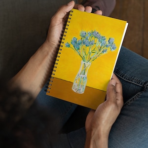 Bouquet of Flower Thistles Spiral Notebook - Soft Cover Journal, Inspirational Art, Grow Self Care Notebook, Office, Dorm, Bedroom, Writing