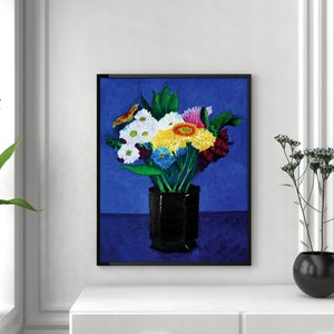 MCG Bouquet of Flowers in a Vase Oil Painting - Artwork, Impressionism, Wall Decor, Home Decor, Interior Design, Sketch, Gift for Her