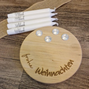 Advent wreath with candles | Advent board | Christmas | Wooden board | Advent season