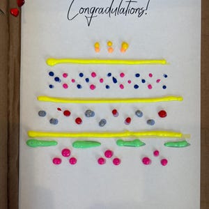 Modèle d'art pictural Dot Squeegy - gâteau (option 2), couleur, félicitations