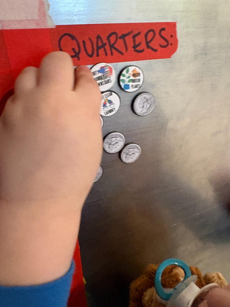Quarters Sheet for Kids Chores Checklist for Magnet Backs (digital ...