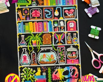 Rainbow Curiosities Cross Stitch Digital Pattern | Instant Download | Original Hand drawn Design |