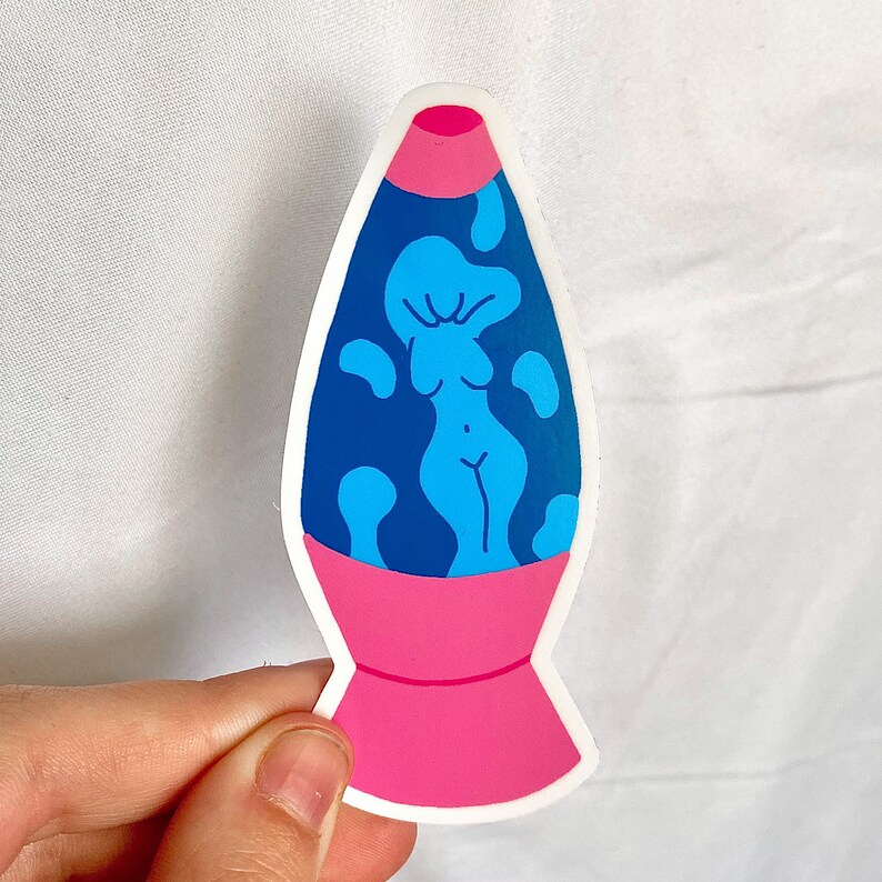 Original Artwork Sticker by Maggie Phipps Water bottle Lava Girl Sticker Laptop Decal