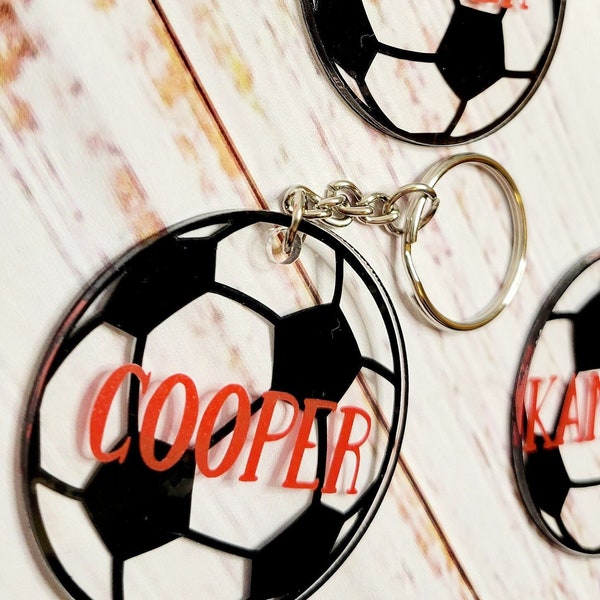 Personalized Sports Keychain | Soccer or Baseball Name Tag | Sports Team Snack Bag Tag | Custom Sports Name Tags | Birthday Party Favors