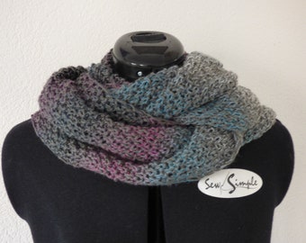 Knitting set loop scarf/wool package round scarf/DIY set/gradient yarn/organic cotton