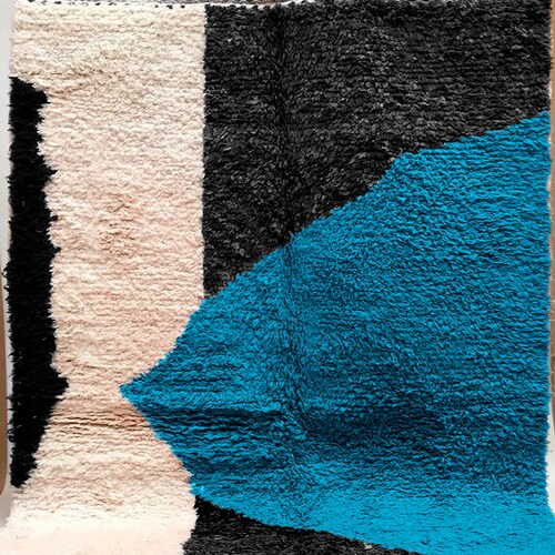 New Custom Moroccan rug - Blue Handmade Moroccan Rug- Beni ourain carpet - Genuine Wool rug - shops Berber carpet - Custom wool rugs