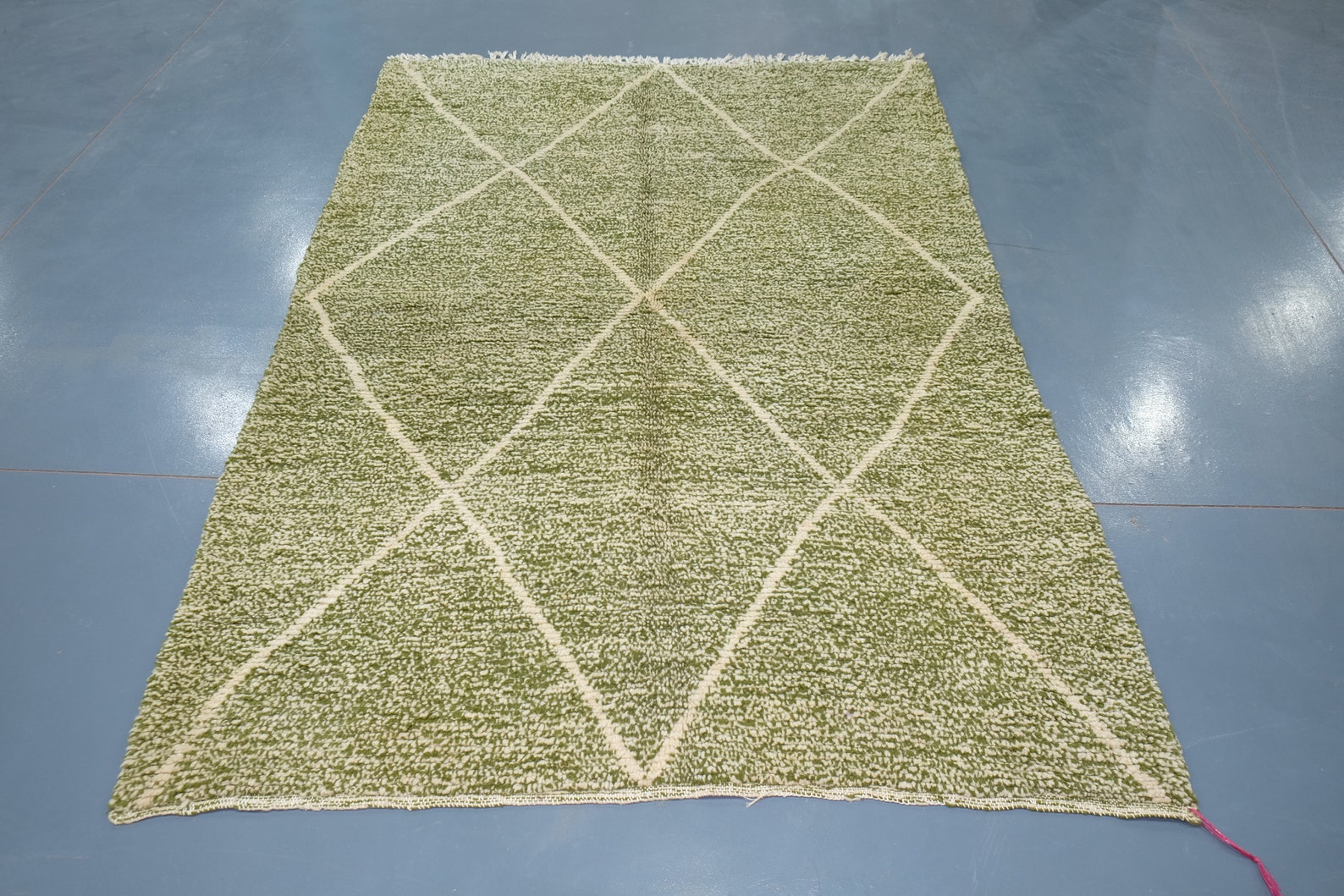 Green Custom Moroccan Rug Handmade Green Moroccan Rug Beni Etsy