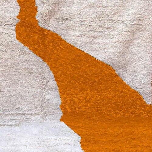 Orange Moroccan shops rug, Berber carpet - Custom wool rugs