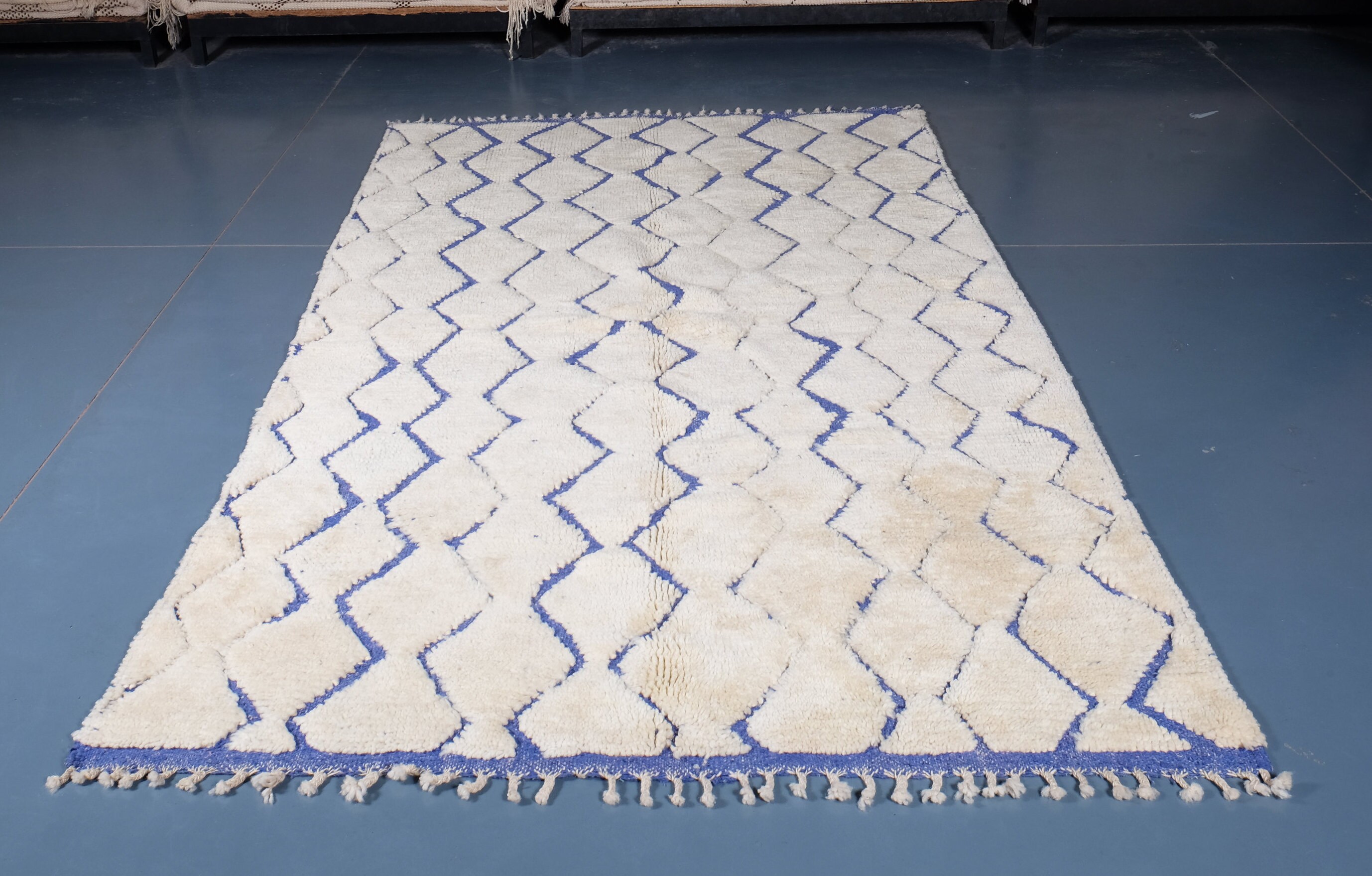 Authentic Beni Ourain Rug, 8.53 Ft X 5.34 Ft, Art Deco Rug, Wool Moroccan White Ourain Handmade Berb