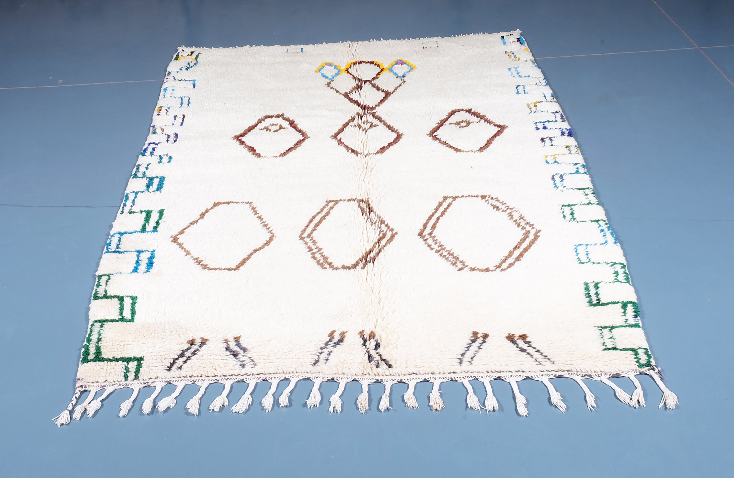 Moroccan Azilal Rug 5.74 Ft X 4.49 Ft, Authentic Rug, Moroccan Area Berber Handmade Carpet, Wool Rug