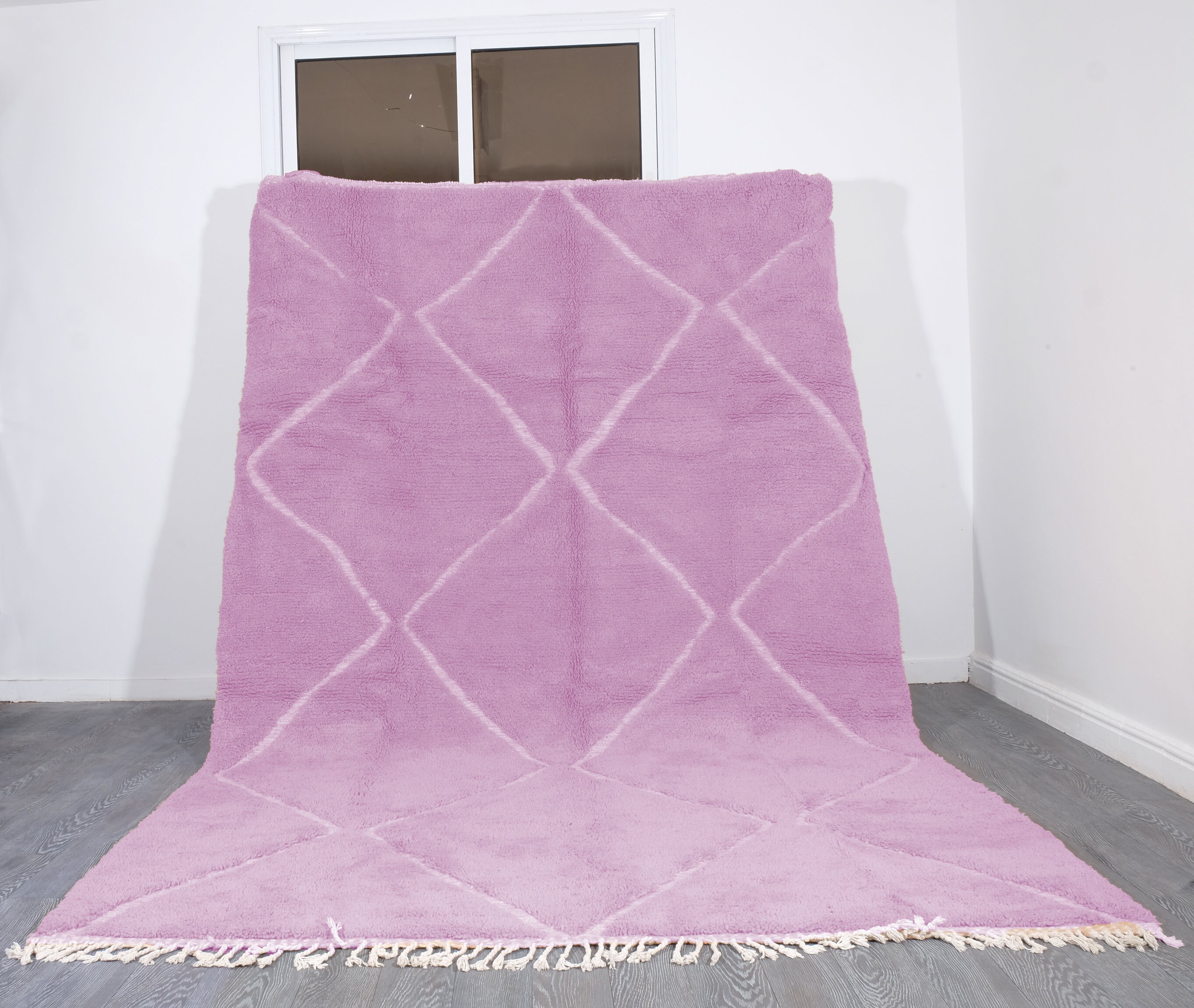 Custom Pink Moroccan Rug - Handmade Rug- Beni Ourain Carpet Genuine Wool Berber Custom Wool Rugs