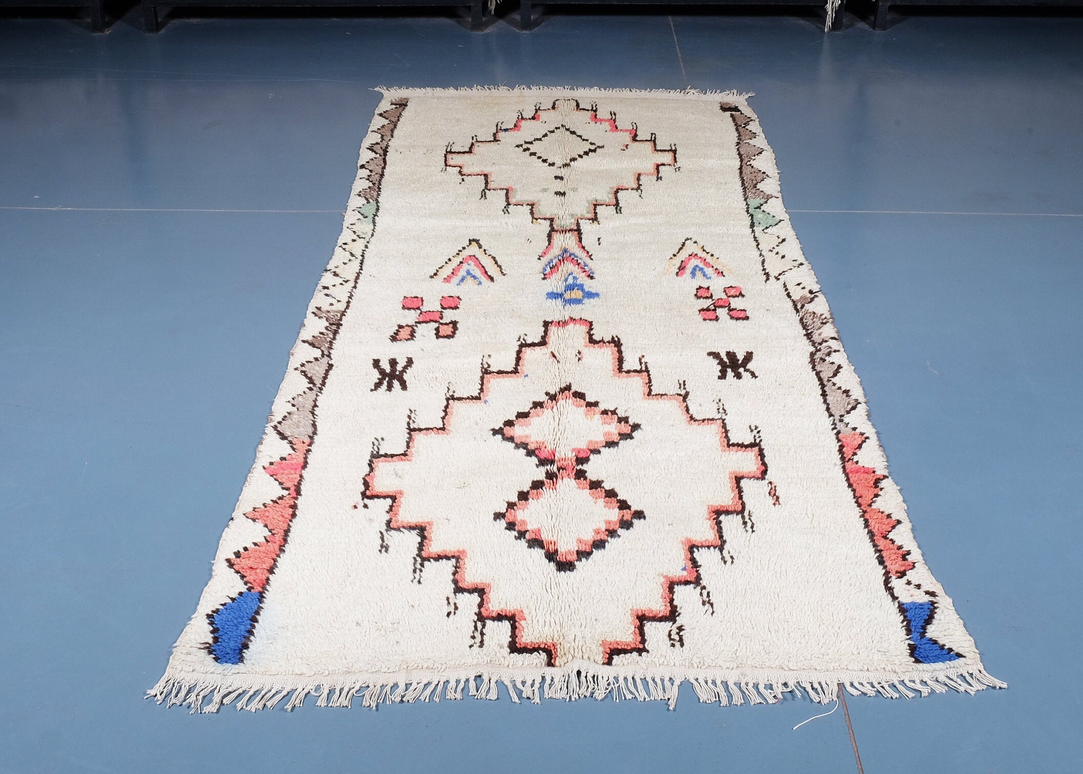 Moroccan Azilal Rug 7.87 Ft X 3.93 Ft, Authentic Rug, Moroccan Area Berber Handmade Carpet, Wool Rug