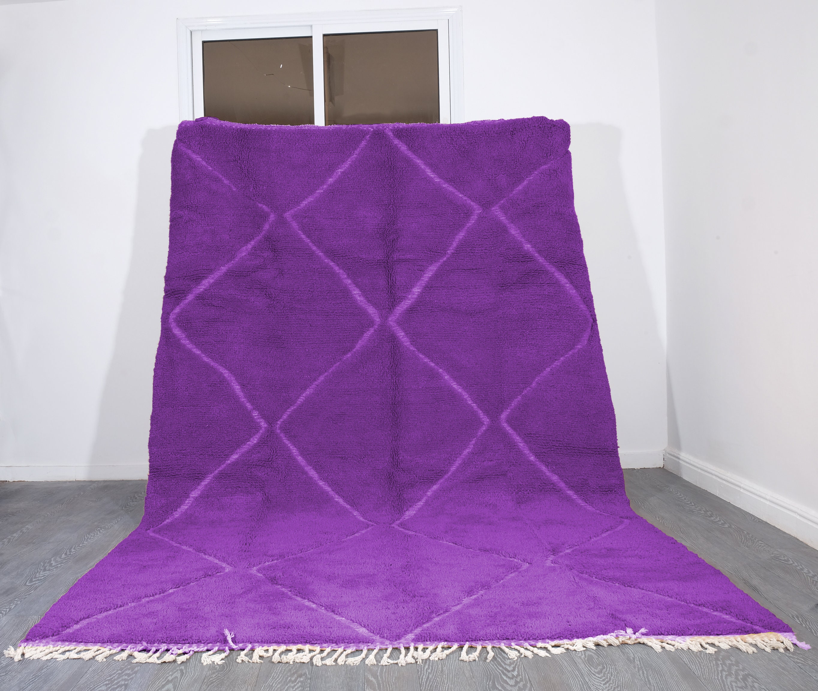 Custom Moroccan Rug - Purple Handmade Rug- Beni Ourain Carpet Genuine Wool Berber Custom Wool Rugs