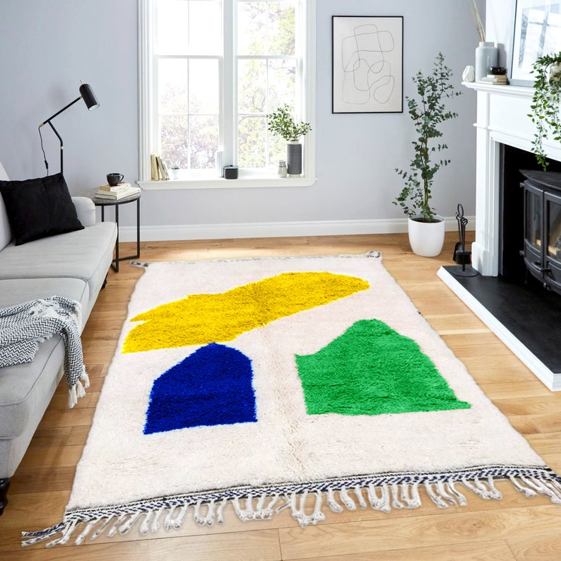 New Custom Moroccan rug , Multicolored Handmade shops Moroccan Rug , Beni ourain carpet , Genuine Wool rug , Berber carpet , Custom wool rugs