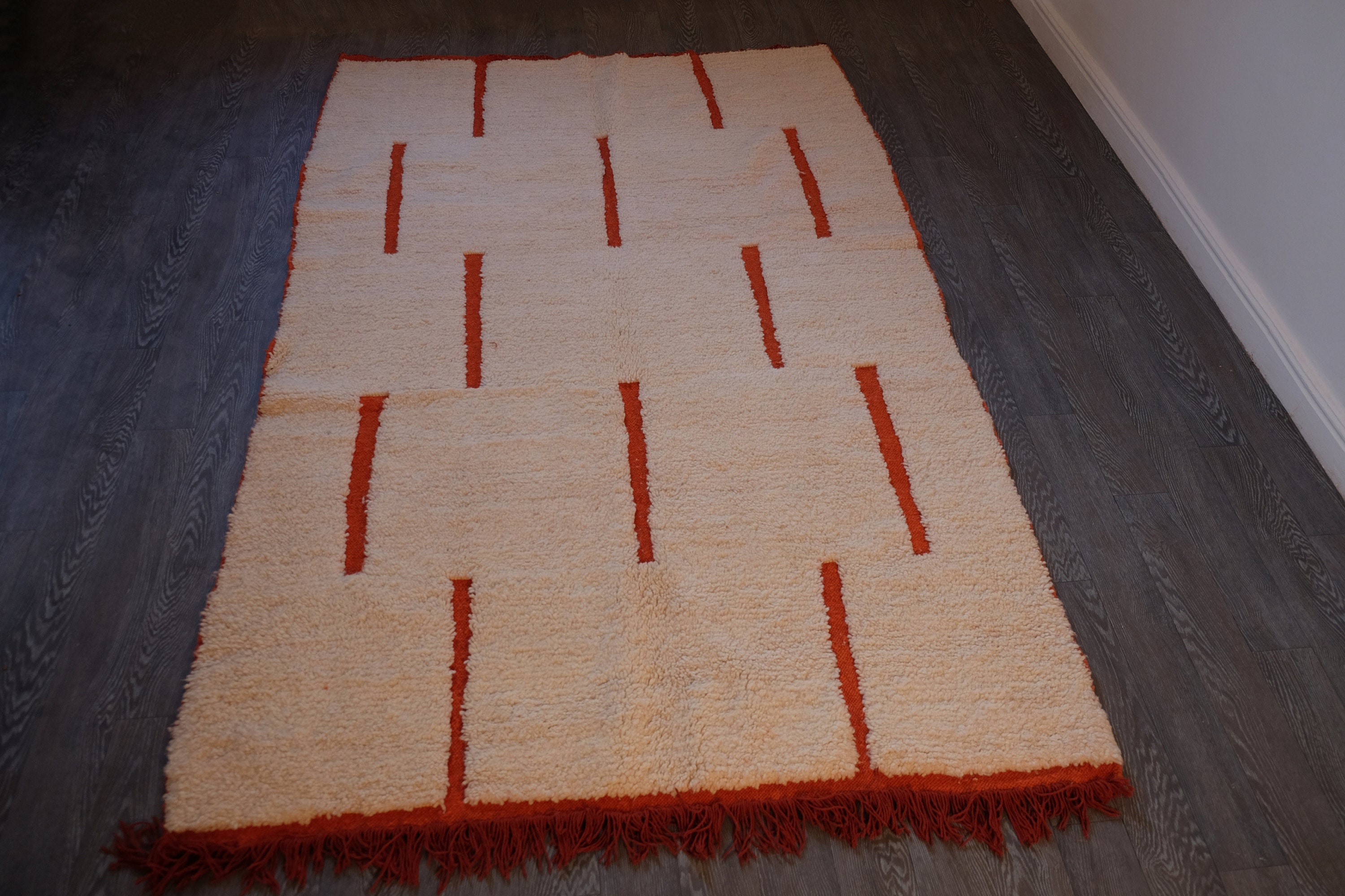 Moroccan Rug 7.87 Ft X 5.18 , Geometric Rugs, Wool Moroccan Rug, Handmade Berber Rug, Abstract Rug F