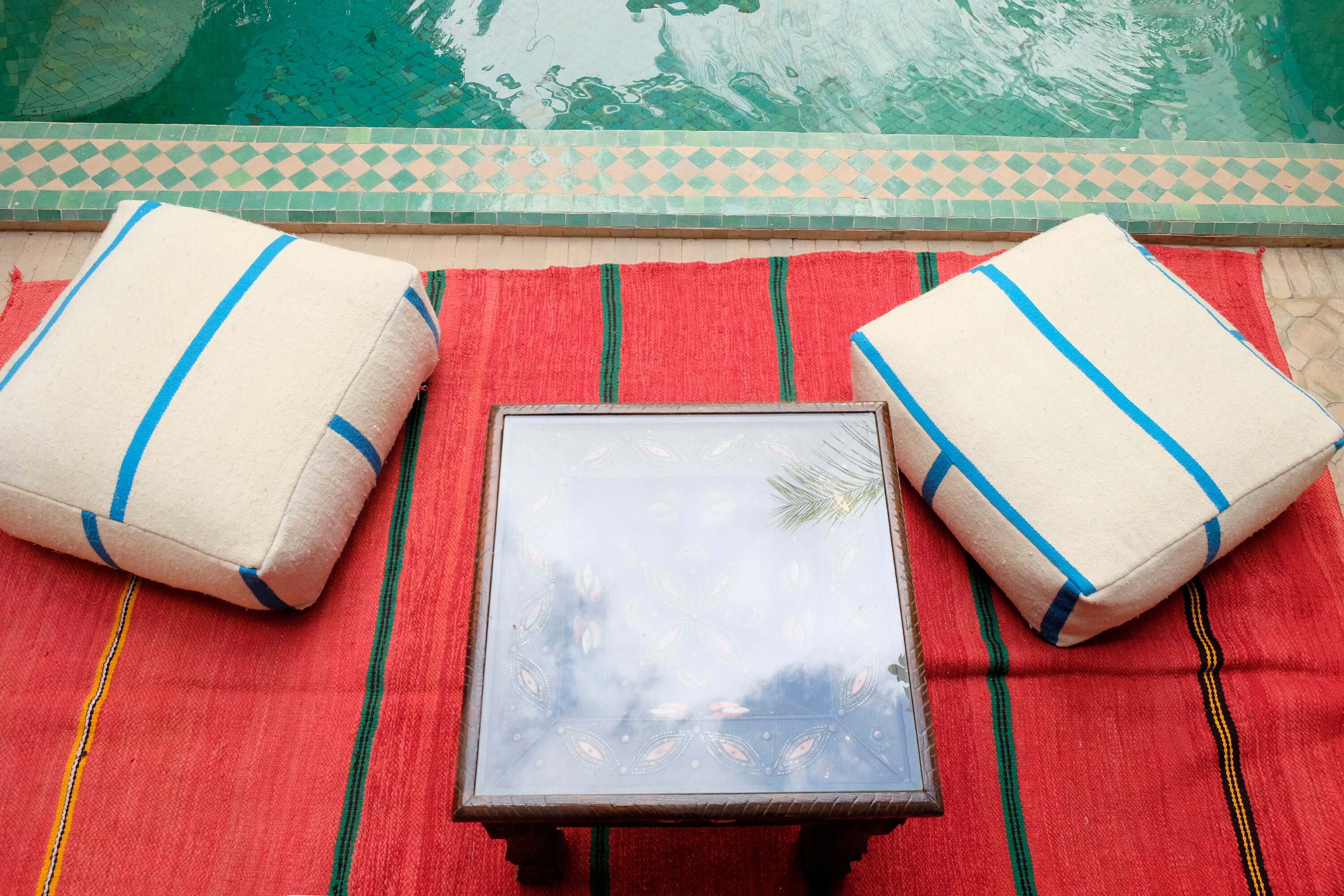 Set Of 2 Moroccan Square Poufs, 24x24x8, Handmade Kilim Pouf, Berber Floor Vintage Moroccan Pouf, Fl