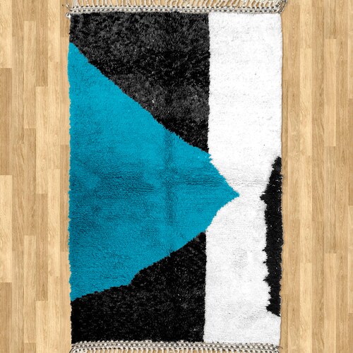 New Custom Moroccan rug - Blue Handmade Moroccan Rug- Beni ourain carpet - Genuine Wool rug - shops Berber carpet - Custom wool rugs