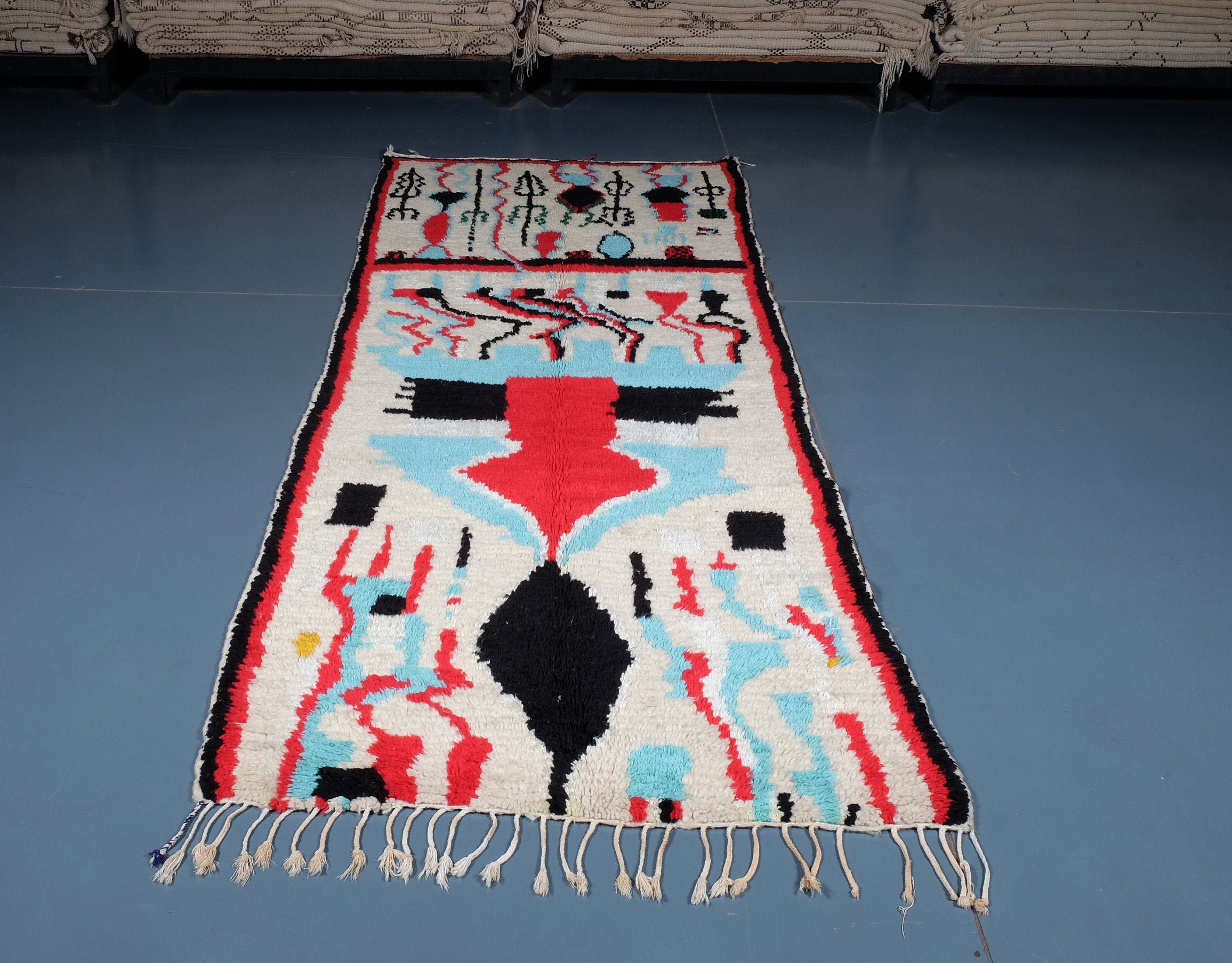 Moroccan Azilal Runner Rug 8.69 Ft X 3.54 Ft, Large Azilal Moroccan Runner Rug, Berber Runner, Rug, 