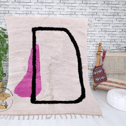 Pink moroccan rug | Moroccan rug pink | Moroccan beni ourain rug | cheapest moroccan rug runner | Moroccan rug | handmade Moroccan rug