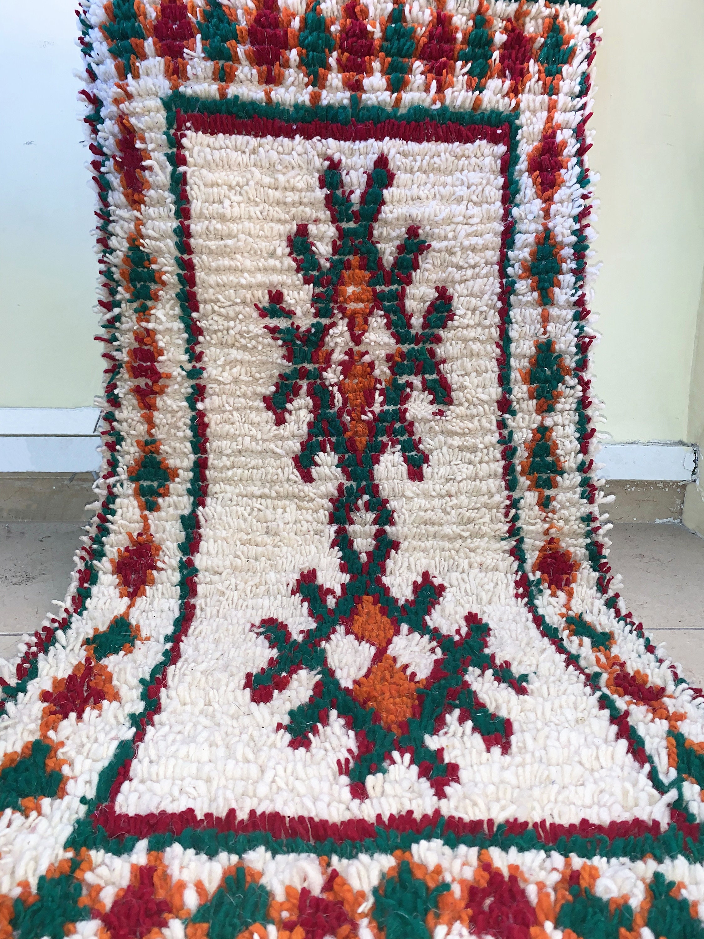 Azilal Small Rug, 4.80 Ft X 2.19 , Moroccan Area Wool Moroccan Handmade Berber Rug, Rug From Morocco