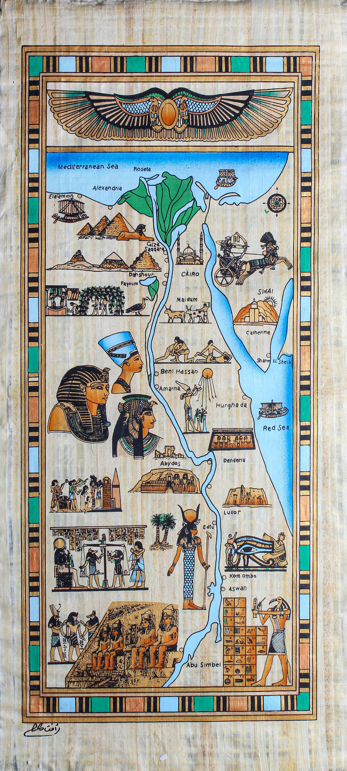 map of papyrus ancient egypt