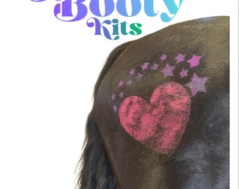 Kit de pochoirs à paillettes pour chevaux - Accessoires de toilettage amusants et marquages pour poneys - Style rodéo, gymkhana, concours hippique - Cadeau équestre
