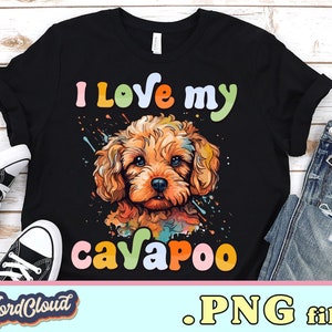 I love my Cavapoo dog, Cavapoo dog breed, Dog breeds digital paper, Dog breed gift, Dog lover gift, Dog owner gift