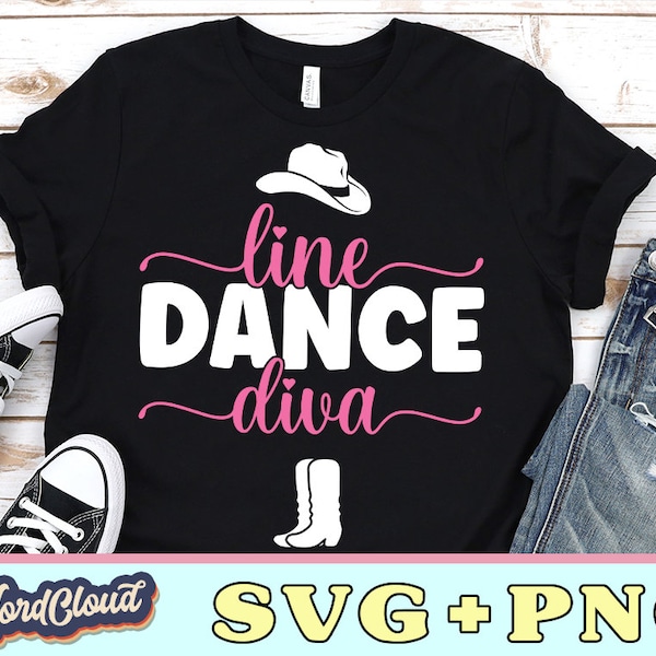 Line Dance Diva, Dancer Mom Shirts, Line Dancer Svg, Line Dancing Shirt, Dance Svg For Shirt, Dance Clothing