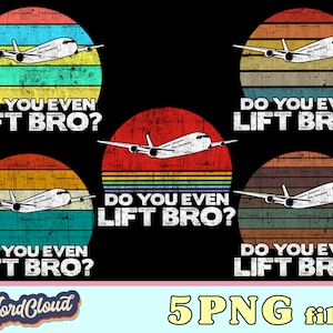 Pilot Vintage Sunset | Do You Even Lift Bro? | PNG files for sublimation | Sublimation designs downloads | PNG files for tshirts | Digital