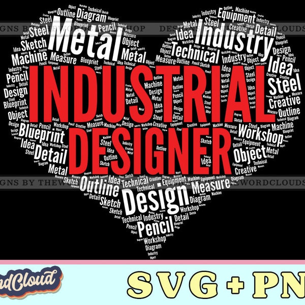 Word Cloud Heart, Industrial Designer, Industrial Design, Architect, Metalwork, Word Cloud Svg, Word Art Svg, Digital Download
